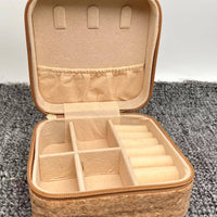 Mio Queena - Vintage Wood Grain PU Leather Jewelry Storage Box: Flowers