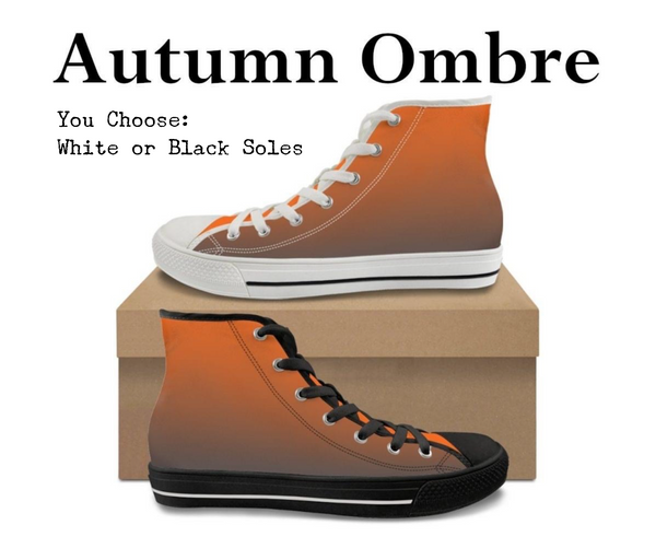 Ombre Autumn Kitty Kicks™️ CANVAS HIGH TOP SHOES **REQUEST A PREORDER INVOICE** ($5 deposit will be applied to your full invoice)