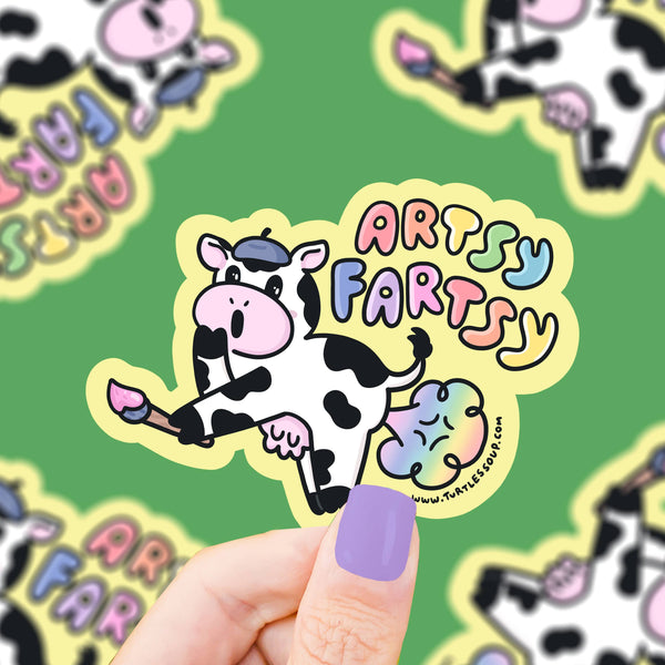 Turtle's Soup - Artsy Fartsy Cow Vinyl Sticker