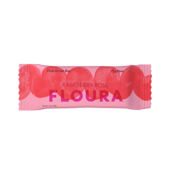 Floura - High Fiber Fruit Crush Bar: Raspberry Rose