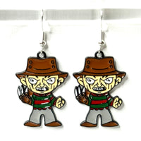 Amy Foxy Style Handmade Earrings - Horror Character Charms with Silver Hooks: Nightmare Slasher