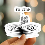 Mystical Monkey Toes - “I’m Fine” Skeleton Thumbs Up Sticker