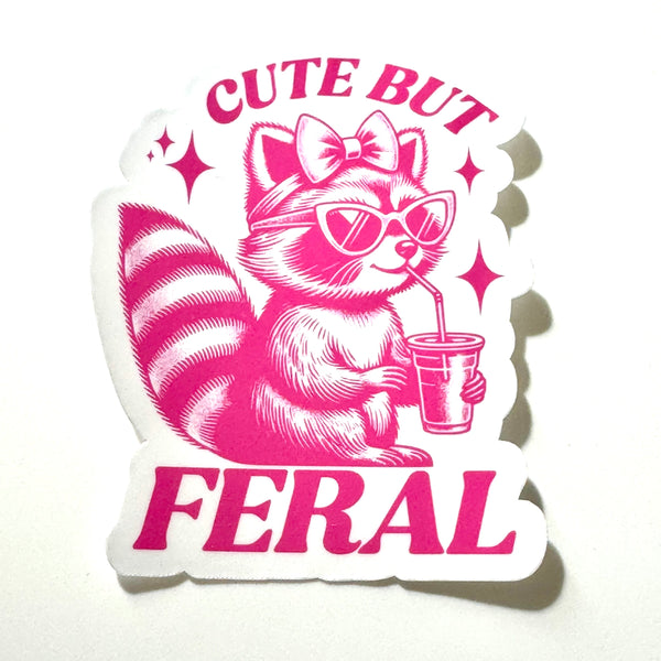 Lemonsgrace Designs - “Cute but Feral” Raccoon Sticker