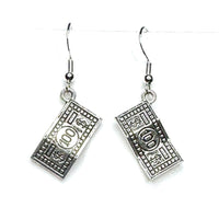 Amy Foxy Style Handmade Earrings - Money Charms: 100 Dollar Bills