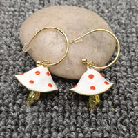 Mio Queena - Mushroom Hoop Earrings: White