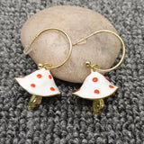 Mio Queena - Mushroom Hoop Earrings: White