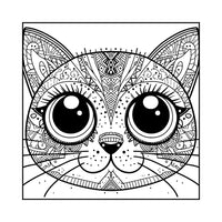 Mystical Monkey Toes - Beautiful Cat Face Coloring Sheets With Stackable Crayon