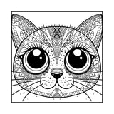Mystical Monkey Toes - Beautiful Cat Face Coloring Sheets With Stackable Crayon