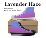 Lavender Haze CANVAS HIGH TOP SHOES **REQUEST A PREORDER INVOICE**