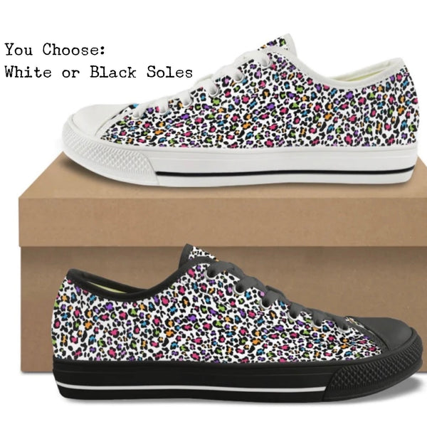 Rainbow Cheetah Kitty Kicks™️ CANVAS LOW TOP SHOES **REQUEST A PREORDER INVOICE** ($5 deposit will be applied to your full invoice)
