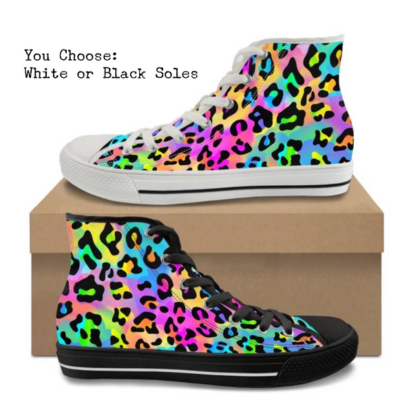 Neon Cheetah CANVAS HIGH TOP SHOES **REQUEST A PREORDER INVOICE**