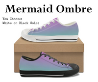 Mermaid Ombre CANVAS LOW TOP SHOES **REQUEST A PREORDER INVOICE**
