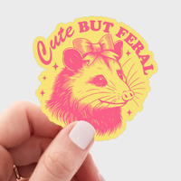 Yarnival - Cute But Feral Opossum Sticker