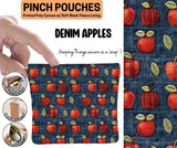 Pinch Pouch 3-Piece Set: Denim Apples