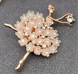 Mio Queena - Elegant Ballet Girl Brooch: White Rhinestones