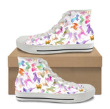 Water Color Pups CANVAS HIGH TOP SHOES **REQUEST A PREORDER INVOICE**