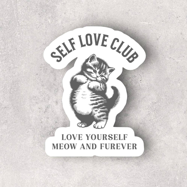 Ace the Pitmatian Co - Cat Self Love Club Sticker