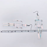 Mio Queena - Light Reflecting Skeleton Skull Dangle Earrings