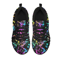 Black Background Paint Splatter CLASSIC WALKING SHOES **REQUEST A PREORDER INVOICE**