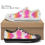 Pink & Orange Tie Dye CANVAS LOW TOP SHOES **REQUEST A PREORDER INVOICE**