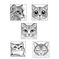 Mystical Monkey Toes - Beautiful Cat Face Coloring Sheets With Stackable Crayon
