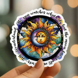 Mystical Monkey Toes - Sun and Moon Quote Sticker