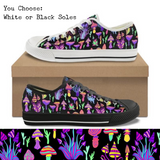 Neon Mushrooms CANVAS LOW TOP SHOES **REQUEST A PREORDER INVOICE**