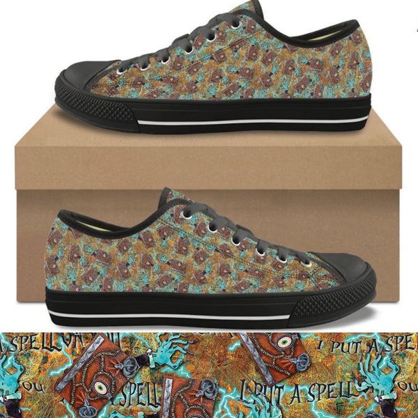 Spooky Books CANVAS LOW TOP SHOES **REQUEST A PREORDER INVOICE**