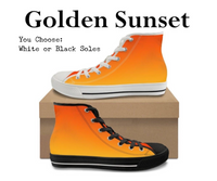 Golden Sunset CANVAS HIGH TOP SHOES **REQUEST A PREORDER INVOICE**