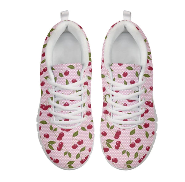 Polka Dot Cherries Kitty Kicks™️ CLASSIC WALKING SHOES **REQUEST A PREORDER INVOICE** ($5 deposit will be applied to your full invoice)
