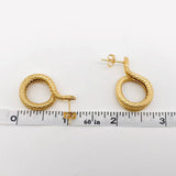 Mio Queena - Coiled Snake 18K Gold Plated Stainless Steel Stud Earrings