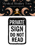 Mystical Monkey Toes - “Do Not Read” Vinyl Sticker