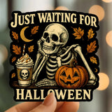 Mystical Monkey Toes - “Just Waiting For Halloween” Skeleton Vinyl Sticker