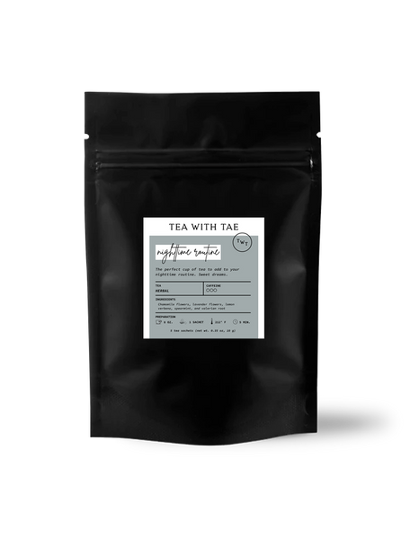 Tea with Tae - Nighttime Routine Herbal Sleep Tea (Small Pouch - 5 Tea Bags)