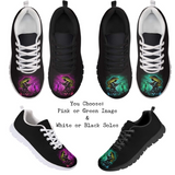 sleepy Princess print classic walking shoes with your choice of pink or green image and white or black soles