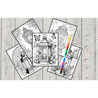 Mystical Monkey Toes - Beautiful Lantern Coloring Sheets With Stackable Crayon