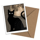 Brainmeats Atelier - Feline Familiars – Boxed Black Cat Moon Notecard Set