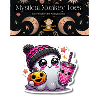 Mystical Monkey Toes - Cute Coffee Ghostie Sticker
