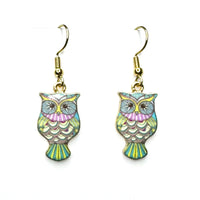 Amy Foxy Style Handmade Earrings - Colorful Owl Charms with Golden Hooks: #6