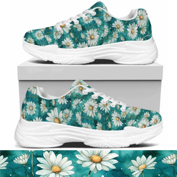 Watercolor Daisies Kitty Kicks™️ MODERN WALKING SHOES **REQUEST A PREORDER INVOICE** ($5 deposit will be applied to your full invoice)
