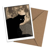 Brainmeats Atelier - Feline Familiars – Boxed Black Cat Moon Notecard Set