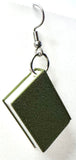 Amy Foxy Style Handmade Earrings - 3D Book Charms: Olive Green