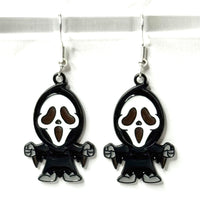 Amy Foxy Style Handmade Earrings - Horror Character Charms with Silver Hooks: Ghost Slasher