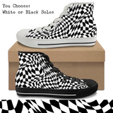 Abstract Diamonds CANVAS HIGH TOP SHOES **REQUEST A PREORDER INVOICE**