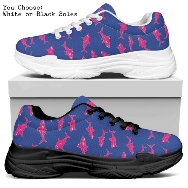Pink Sharks Kitty Kicks™️ MODERN WALKING SHOES **REQUEST A PREORDER INVOICE** ($5 deposit will be applied to your full invoice)