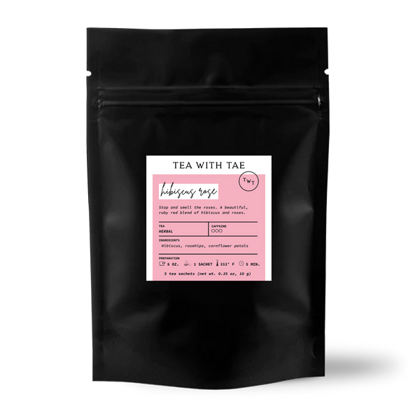 Tea with Tae - Hibiscus Rose Herbal Tea (Small Pouch - 5 Tea Bags)