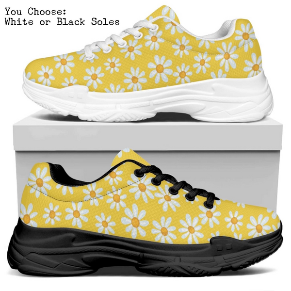 Yellow Daisies Kitty Kicks™️ MODERN WALKING SHOES **REQUEST A PREORDER INVOICE** ($5 deposit will be applied to your full invoice)