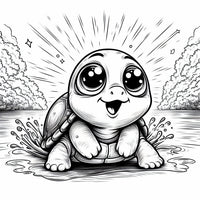 Mystical Monkey Toes - Adorable Turtle Coloring Sheets With Stackable Crayon