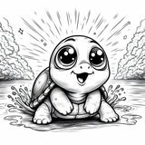 Mystical Monkey Toes - Adorable Turtle Coloring Sheets With Stackable Crayon