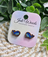 Jedi Woods - Blue Whale Stud Earrings